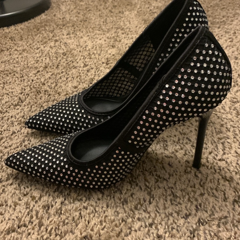 Zara sparkle diamond mesh heels stilettos, size 37 Never worn, NWOT, 6.5
